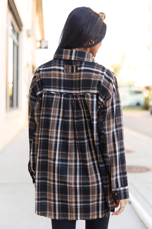 Zion Black Plaid Flannel Top