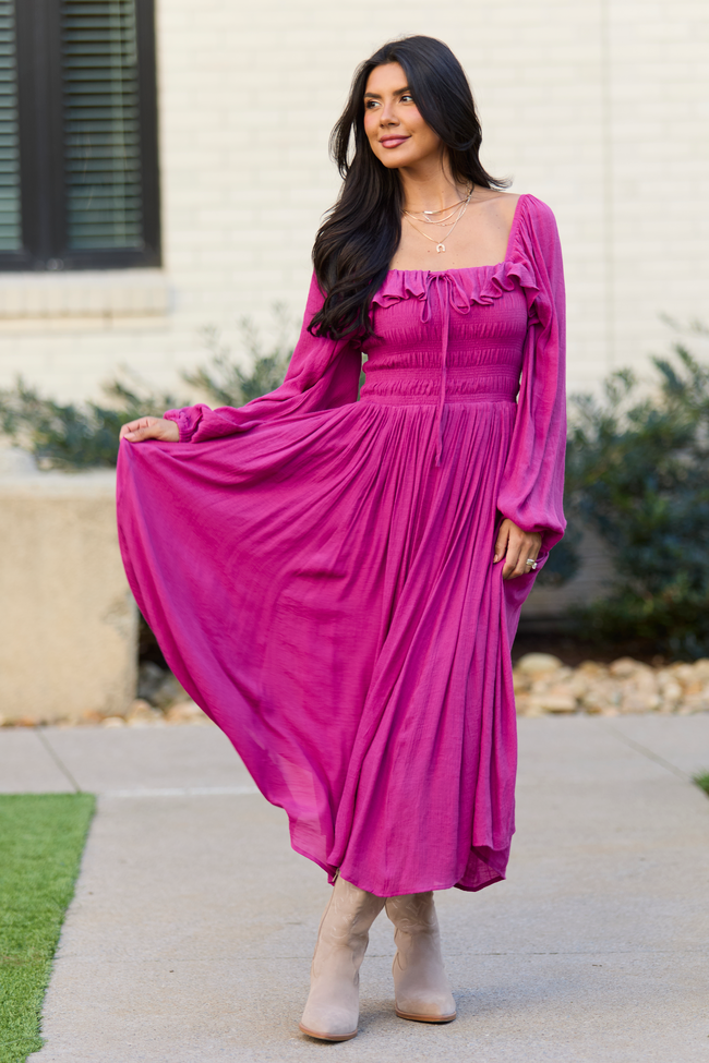 Summer Berry Smocked Maxi Dress FINAL SALE