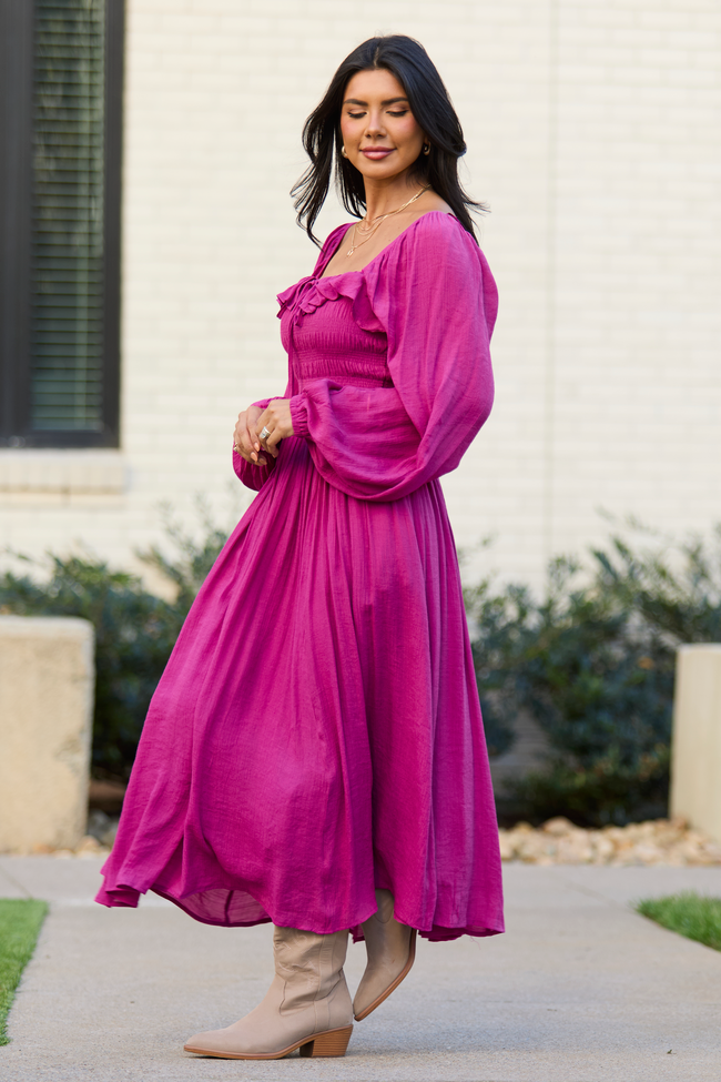 Summer Berry Smocked Maxi Dress FINAL SALE