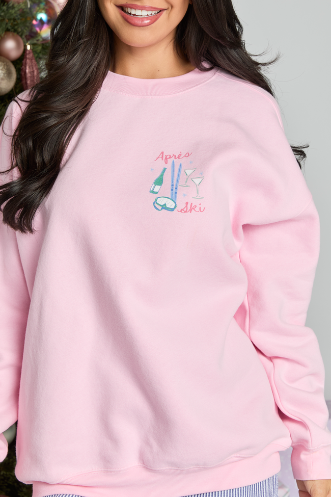 Apres Ski Light Pink Graphic Sweatshirt