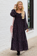 Maureen Black Floral Maxi Dress FINAL SALE