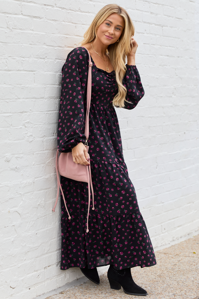 Maureen Black Floral Maxi Dress FINAL SALE