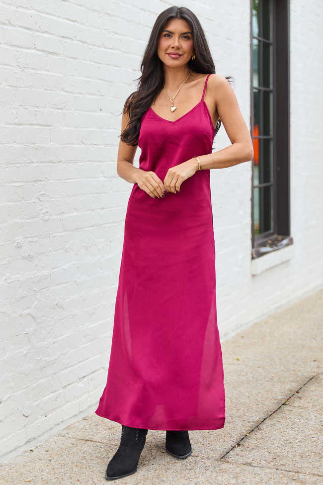 Allie Burgundy Slip Dress FINAL SALE