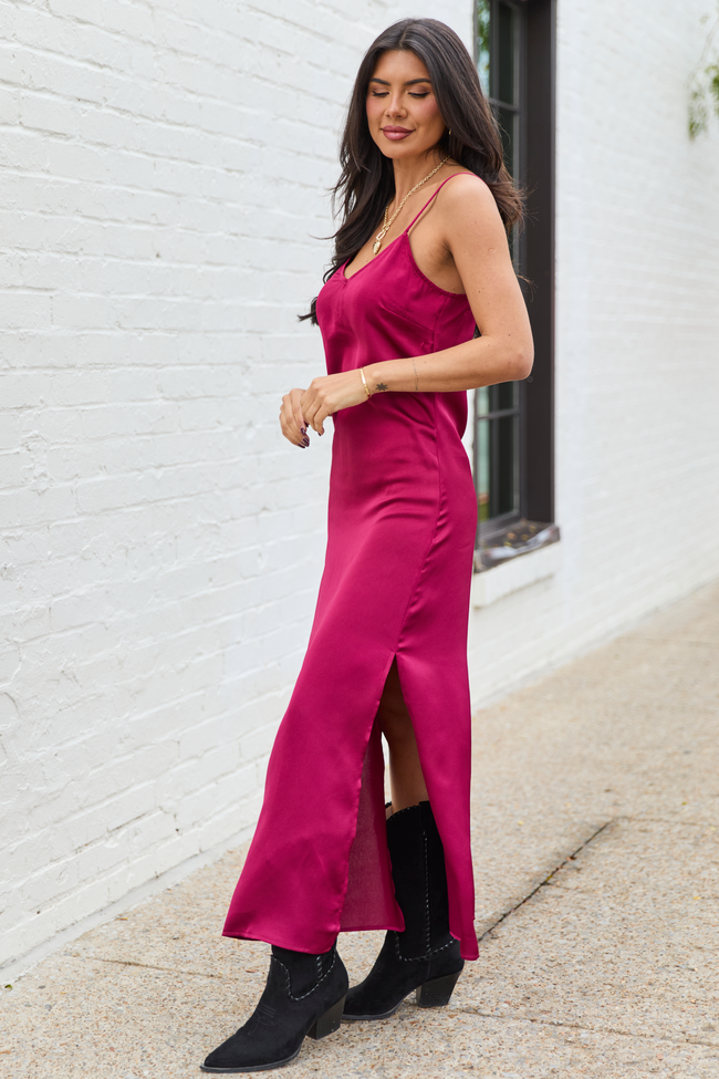 Allie Burgundy Slip Dress FINAL SALE