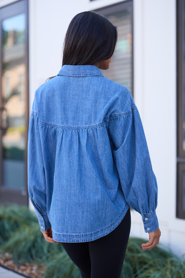 Lucky Denim Tiered Long Sleeve Top