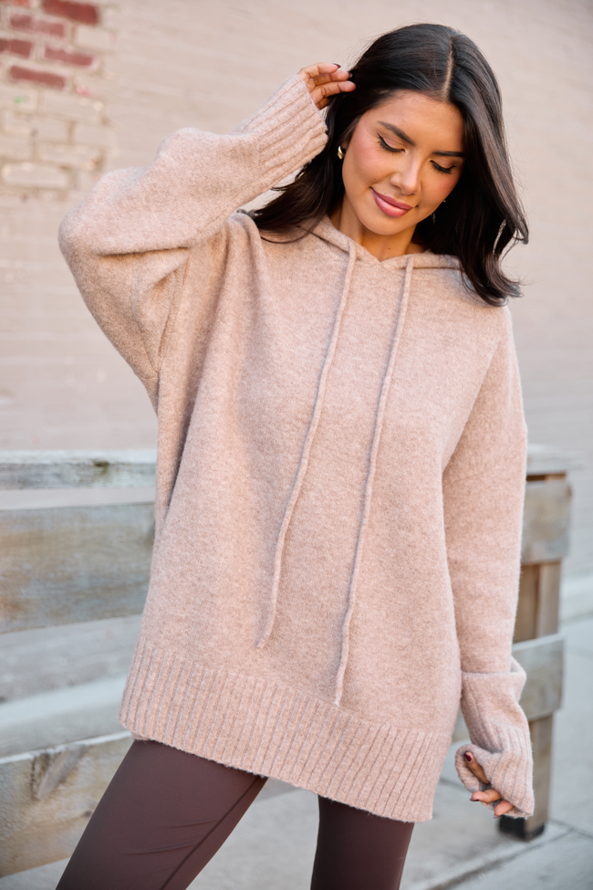 Etta Heathered Oat Hooded Sweater