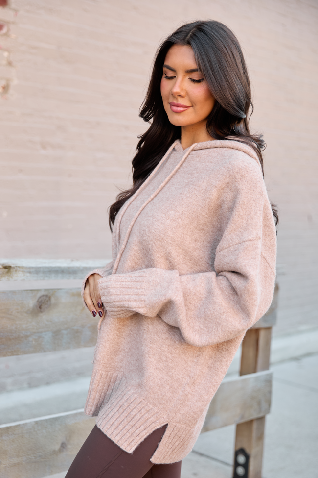 Etta Heathered Oat Hooded Sweater