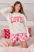 Love Block Cream Graphic Sweatshirt