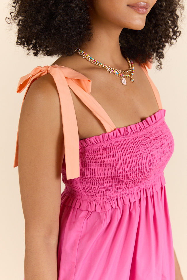 Season Of Bliss Pink Smocked Bust Maxi Dress