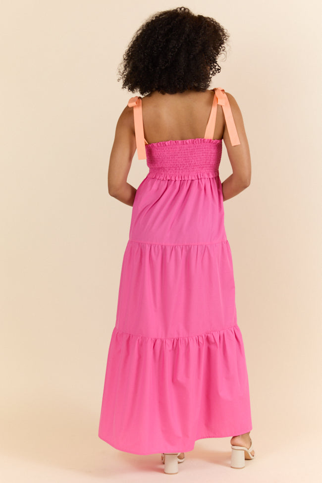 Season Of Bliss Pink Smocked Bust Maxi Dress