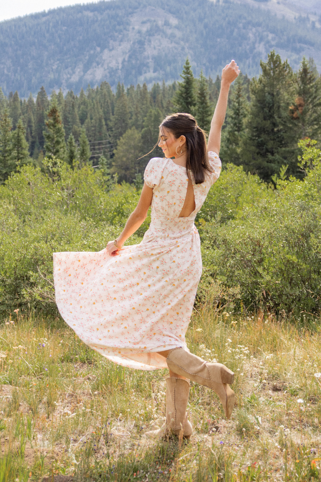 Gabriella Yellow Floral Drop Waist Maxi Dress FINAL SALE