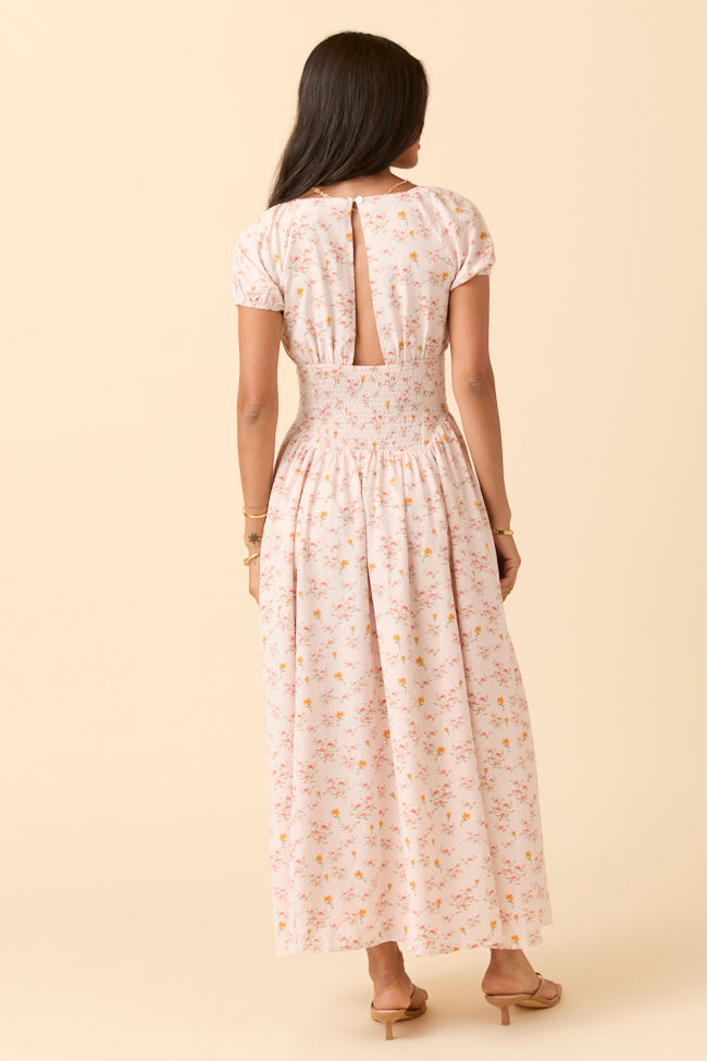 Gabriella Yellow Floral Drop Waist Maxi Dress FINAL SALE