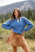 Sherri Blue Cable Knit Sweater