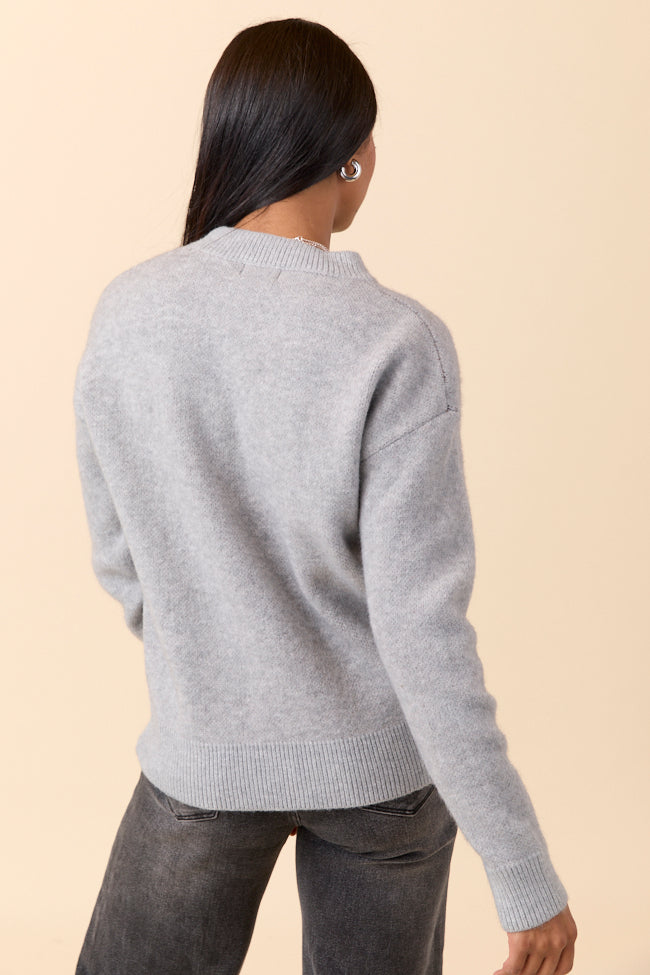 Montana Horse Motif Grey Knit Pullover Sweater