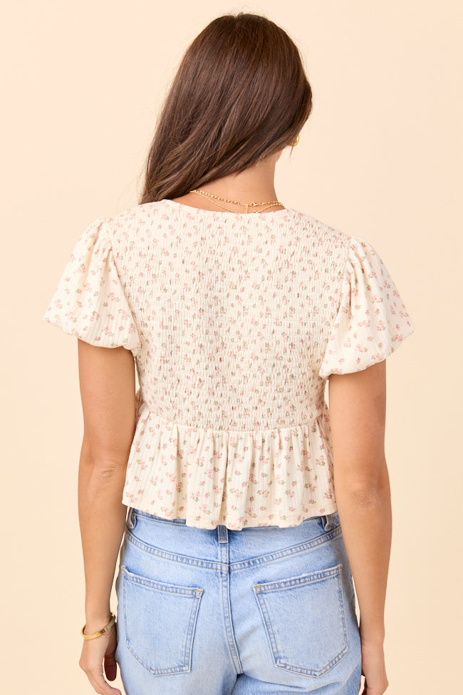 Miriam Floral Smocked V-Neck Top