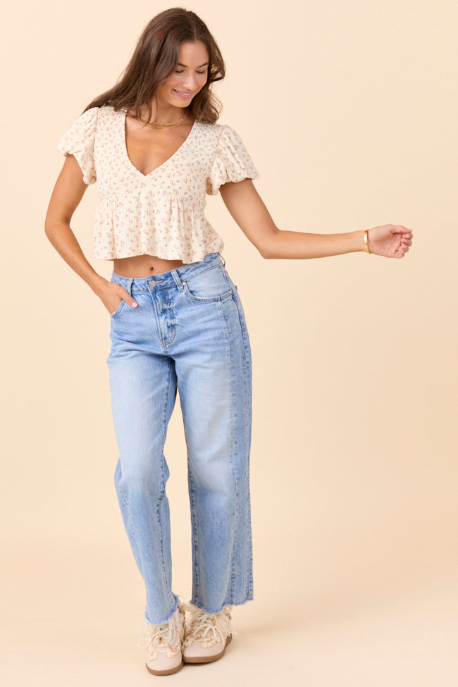 Miriam Floral Smocked V-Neck Top