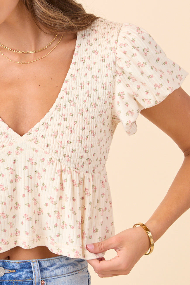 Miriam Floral Smocked V-Neck Top
