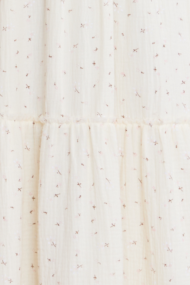 Thalia Ivory Floral Smocked Top Maxi Dress