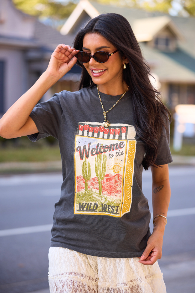 Western Matchbox Dark Grey Graphic Tee