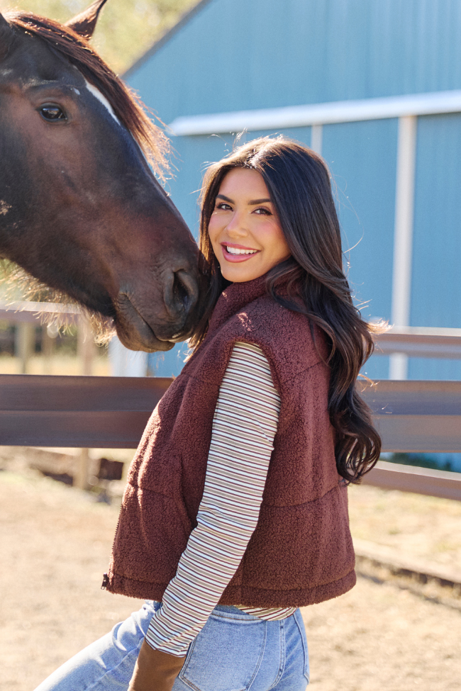 Bunny Brown Sherpa Zip Vest