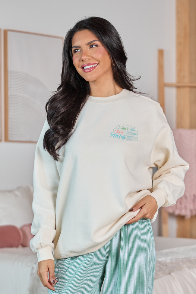 Book Club Cream Graphic Sweatshirt