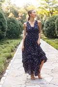 Lucky To Have You Sleeveless Black Floral Maxi Dress
