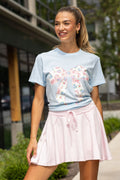 Floral Bow Light Blue Graphic Tee