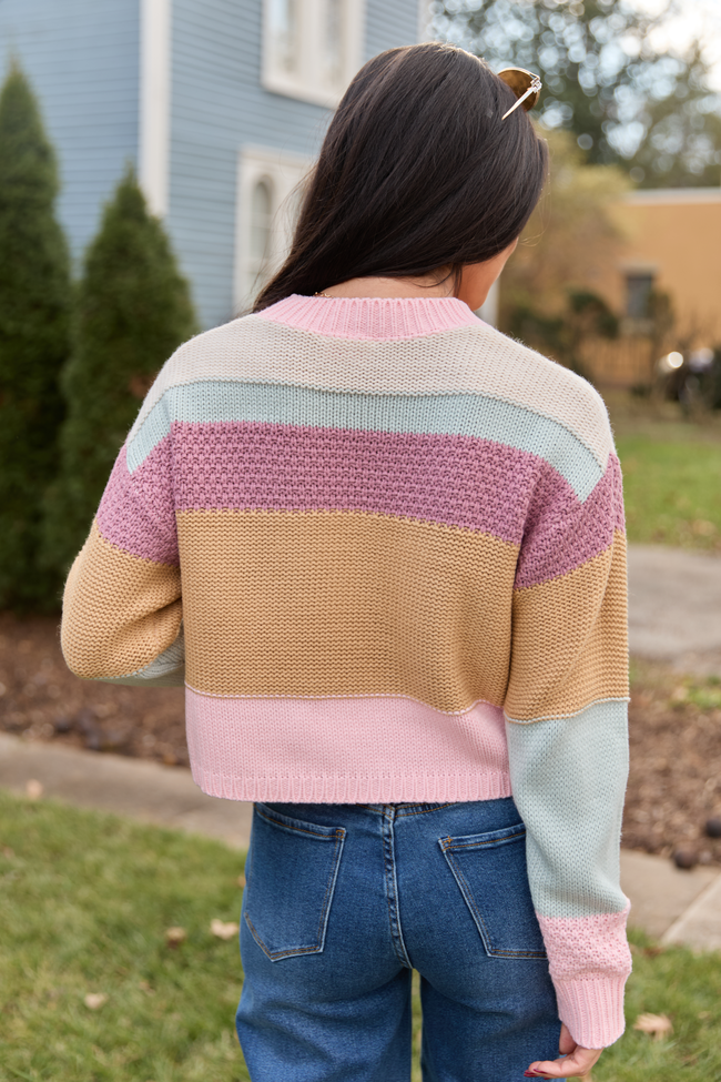 Greta Colorblock Multi Knit Crewneck Sweater