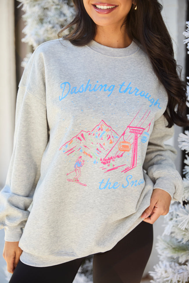 Dashing Through The Snow Light Grey Graphic Sweatshirt