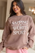 Napping Mocha Graphic Sweatshirt