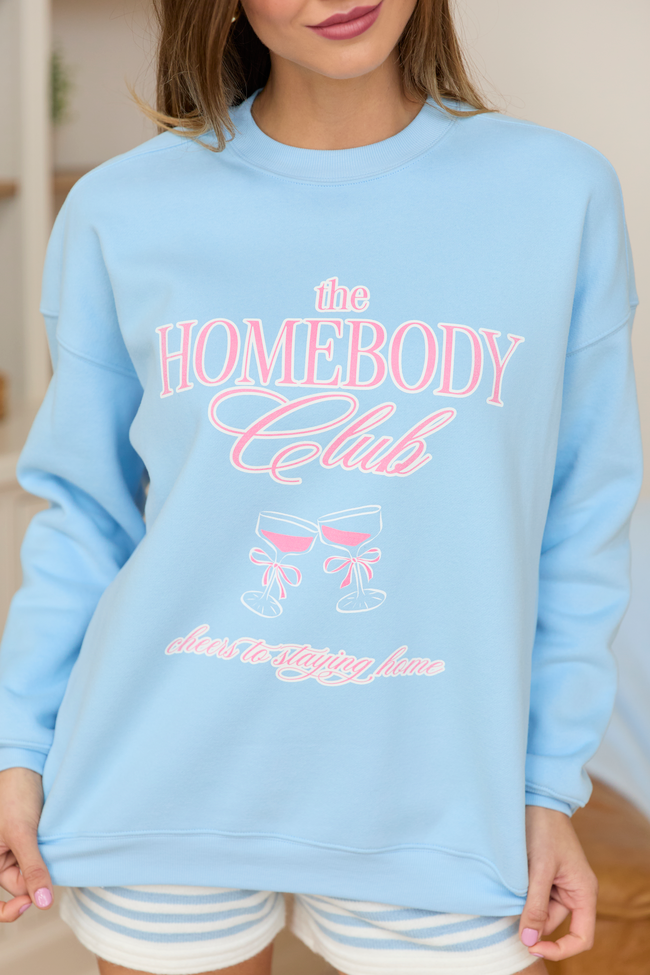 The Homebody Club Light Blue Graphic Sweatshirt