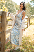 Skylar Blue Paisley Maxi Dress