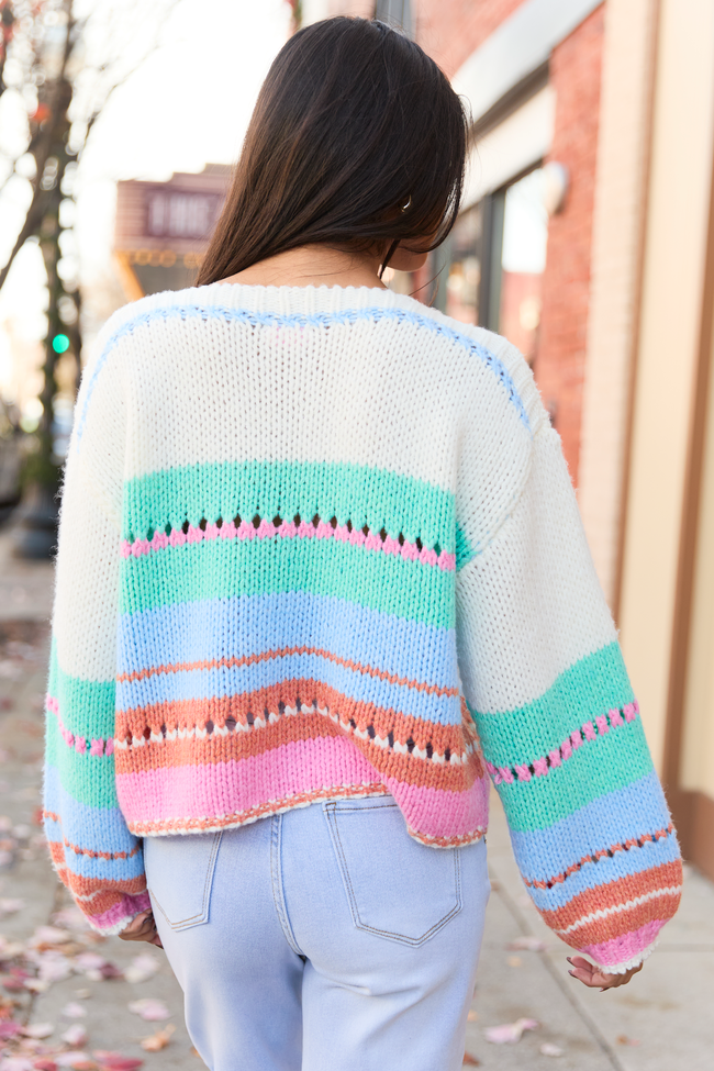 Macy Multi Color Block Crewneck Sweater