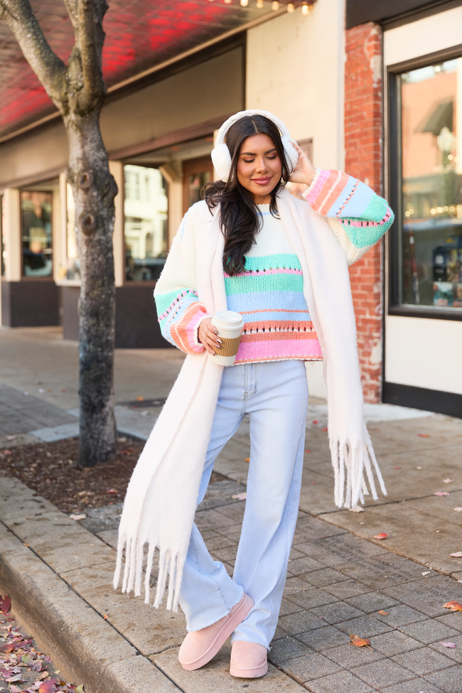 Macy Multi Color Block Crewneck Sweater