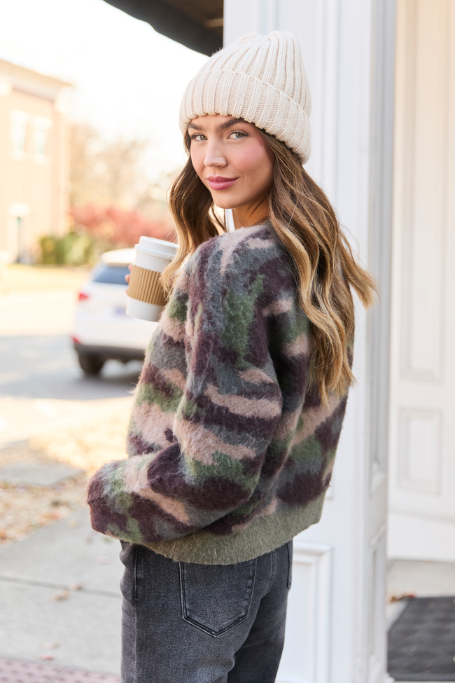 Chappell Fuzzy Camo Cardigan