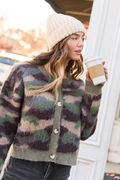 Chappell Fuzzy Camo Cardigan