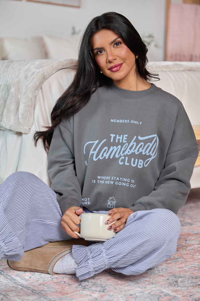 The Homebody Club Dark Grey Graphic Sweatshirt