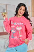 Partners in Wine Light Red Graphic Sweatshirt