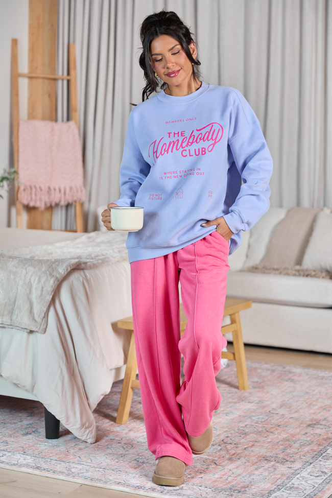 The Homebody Club Periwinkle Graphic Sweatshirt