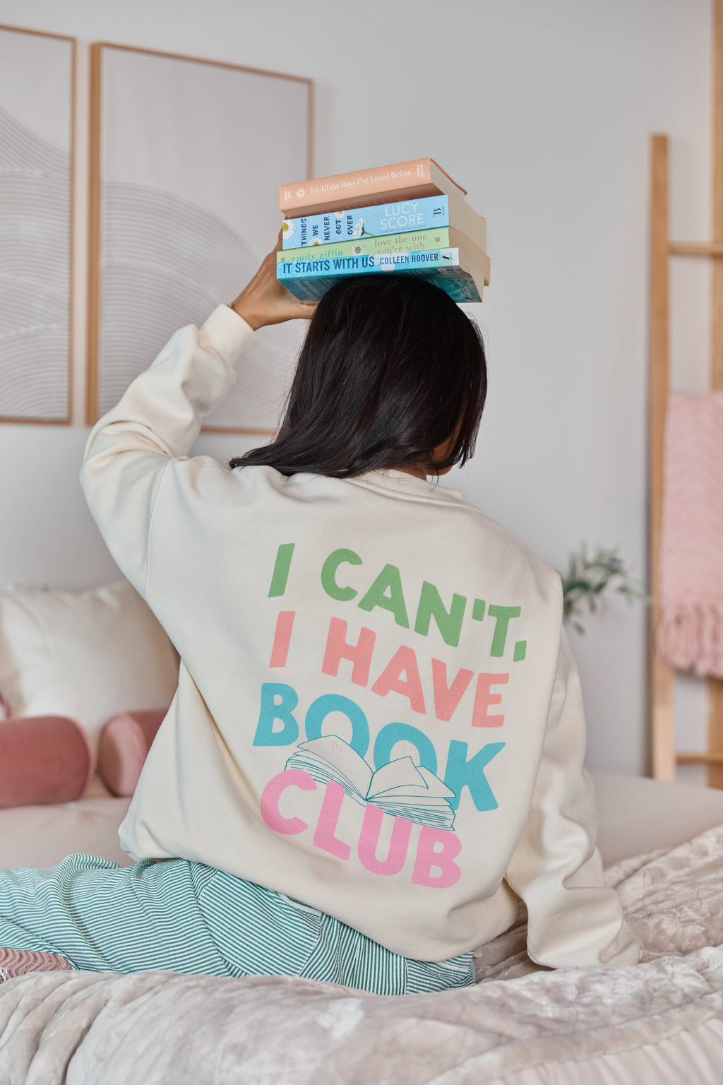 Book Club Cream Graphic Sweatshirt