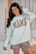 Mama Leopard Block Cream Graphic Sweatshirt