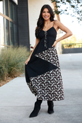 Irene Black Patchwork Maxi Dress