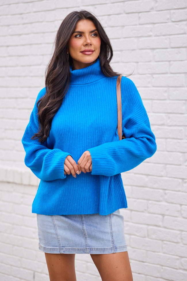 Dorothy Electric Blue Turtleneck Sweater