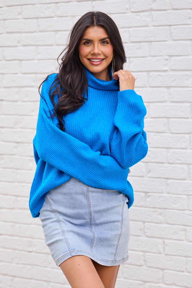 Dorothy Electric Blue Turtleneck Sweater