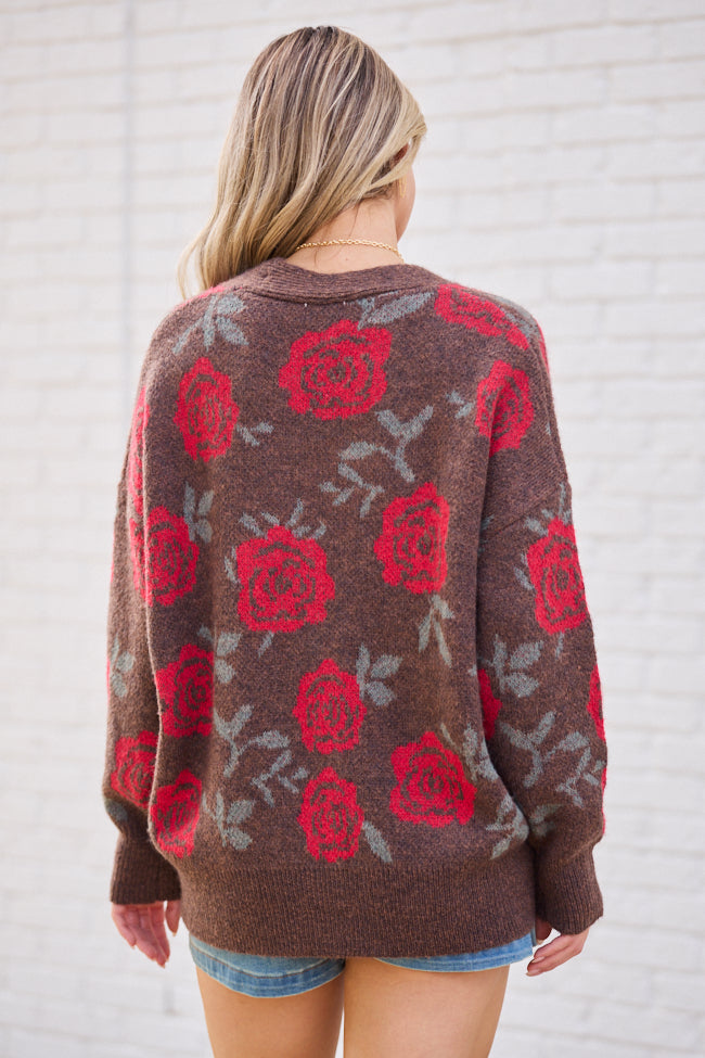 Britney Brown Rose Cardigan