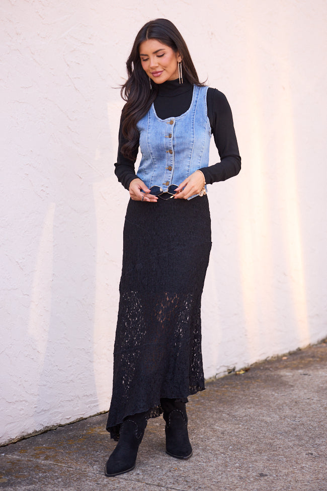 Mabry Black Long Sleeve Mock Neck Top