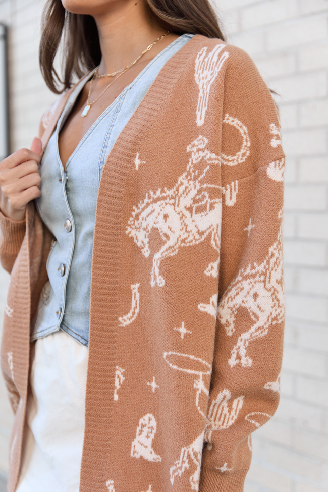 Natalia Western Icon Taupe Cardigan