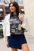 Beer Never Broke My Heart Dark Grey Graphic Tee