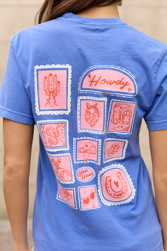Western Stamp Blue Graphic Tee