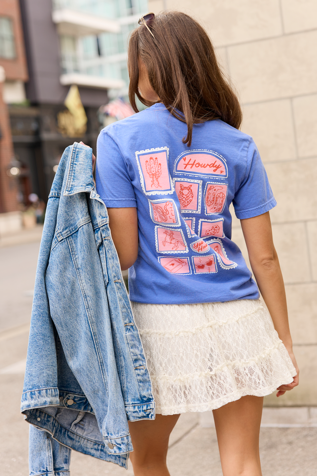 Western Stamp Blue Graphic Tee